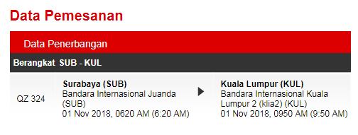 Jadwal penerbangan dari Surabaya menuju Kuala Lumpur