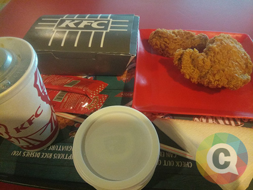 Penampakan menu KFC di gerai Cargill Square